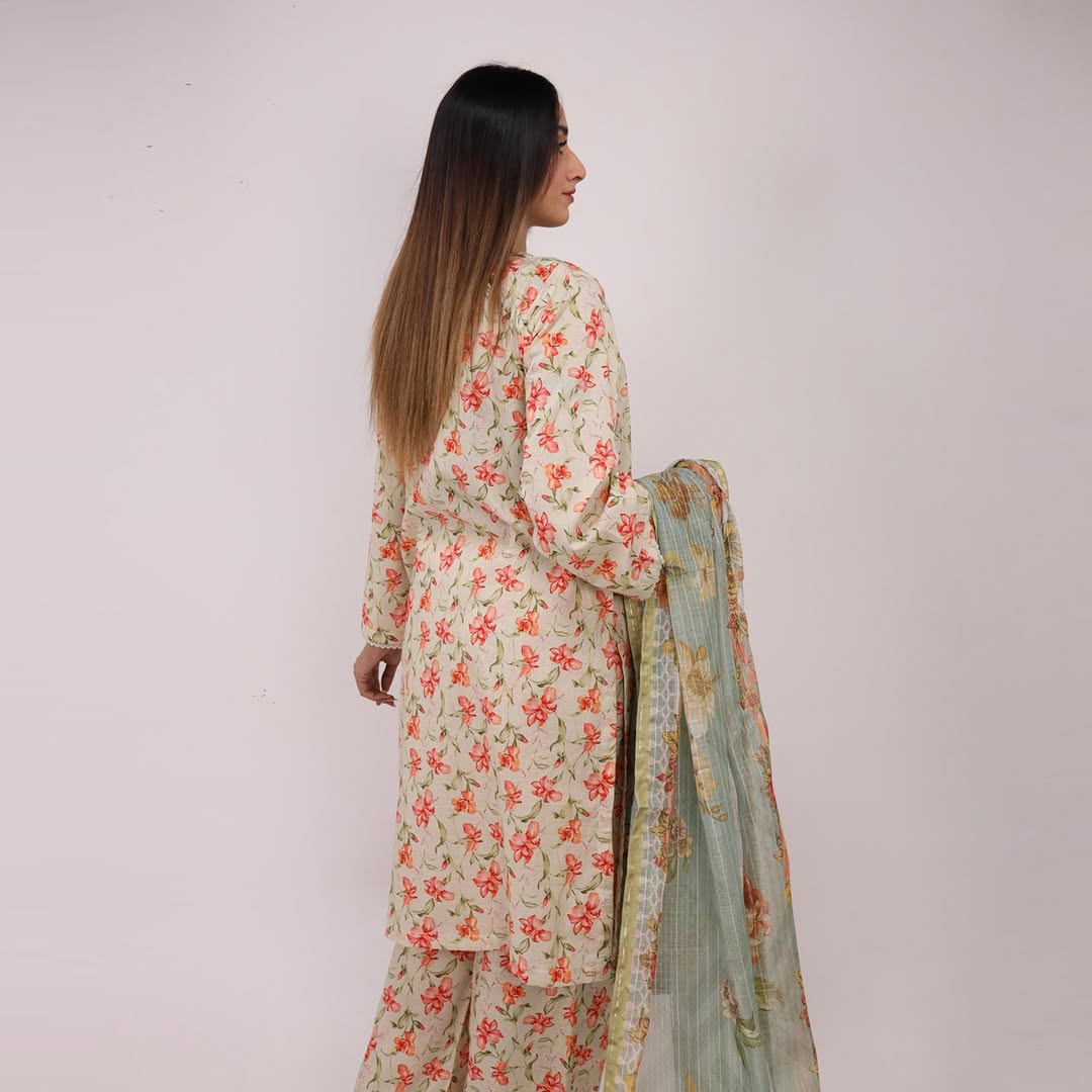 3PC Stitched Printed Lawn Suit - H308