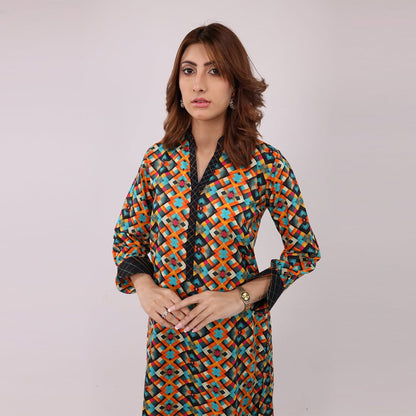 3PC Stitched Printed Lawn Suit - H311