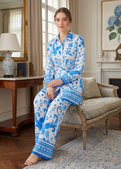 Printed Co-Ord Set (Pret) - 4070