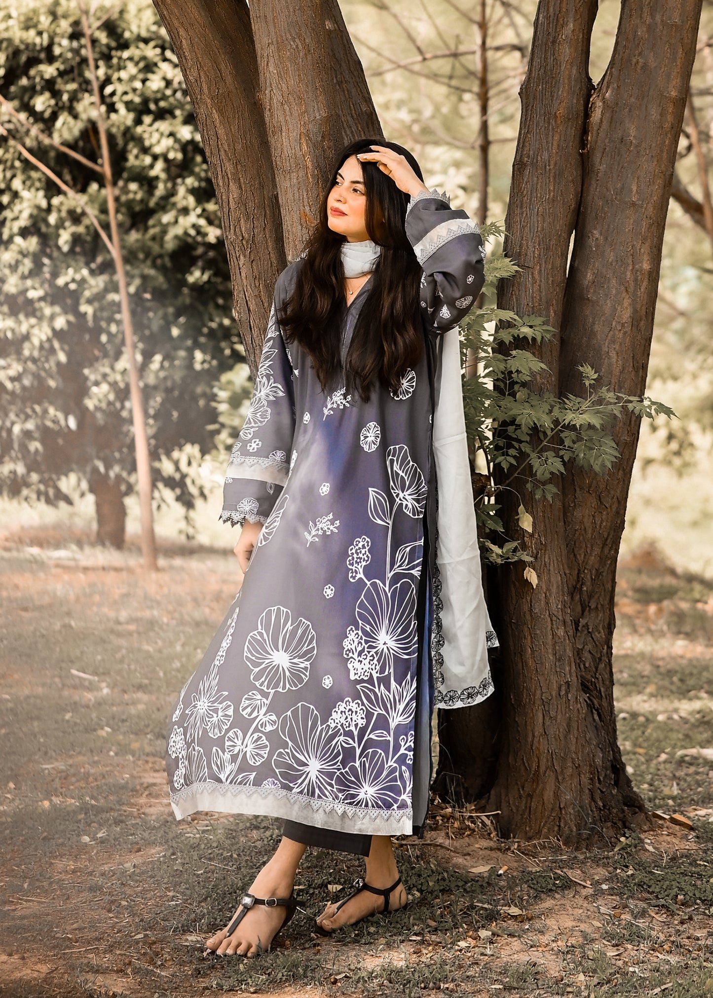 3PC Printed Stitched Suit - SL003