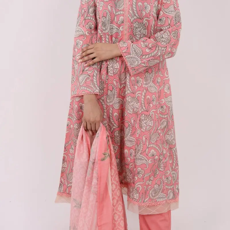 3PC Stitched Printed Lawn Suit - H312