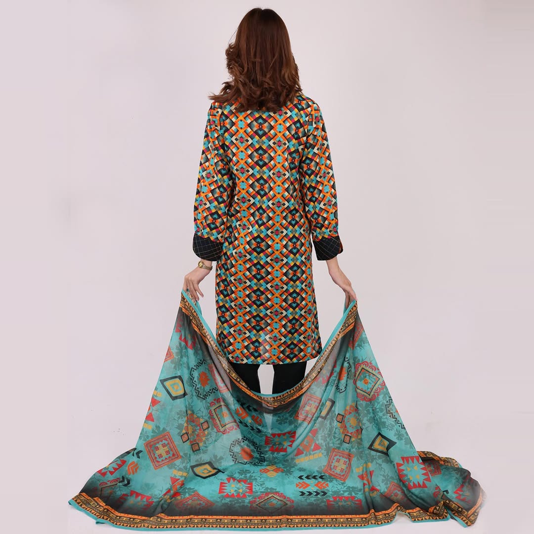 3PC Stitched Printed Lawn Suit - H311