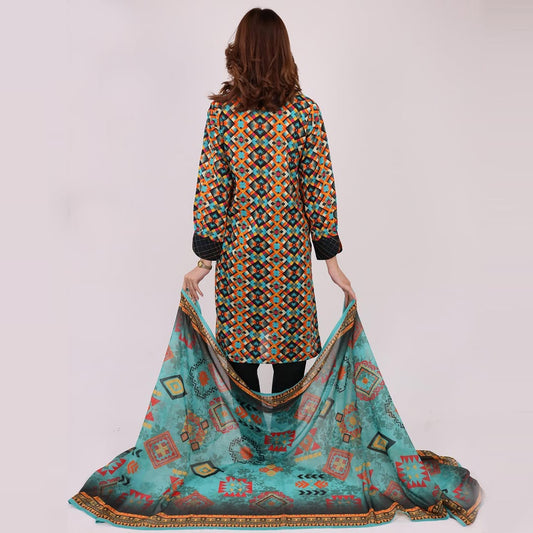 3PC Stitched Printed Lawn Suit - H311