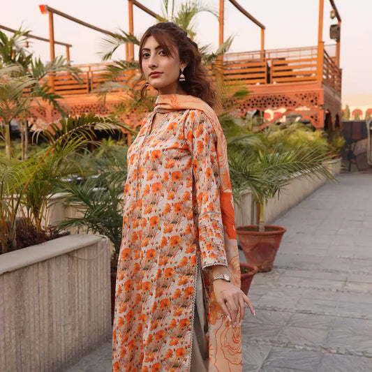 3PC Stitched Printed Lawn Suit - H306