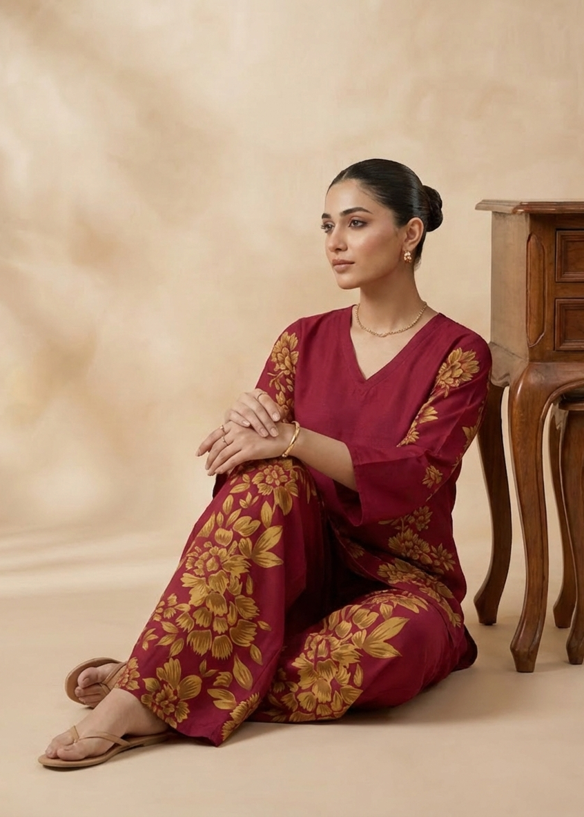 Printed Co-Ord Set (Pret) - 3070