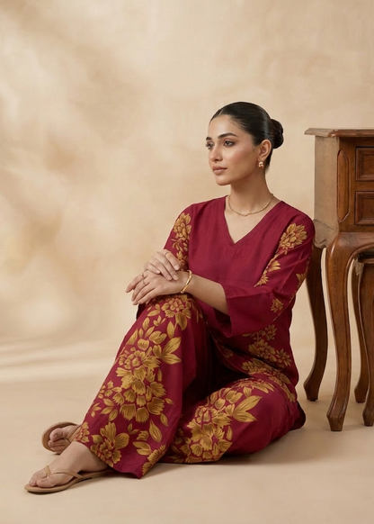 Printed Co-Ord Set (Pret) - 3070