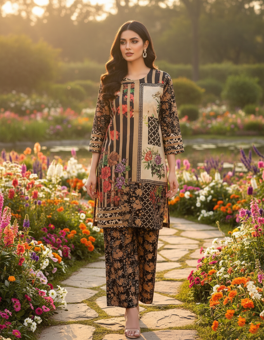 Printed Co-Ord Set (Pret) - 1199