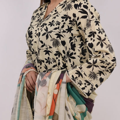 3PC Stitched Printed Lawn Suit - H302