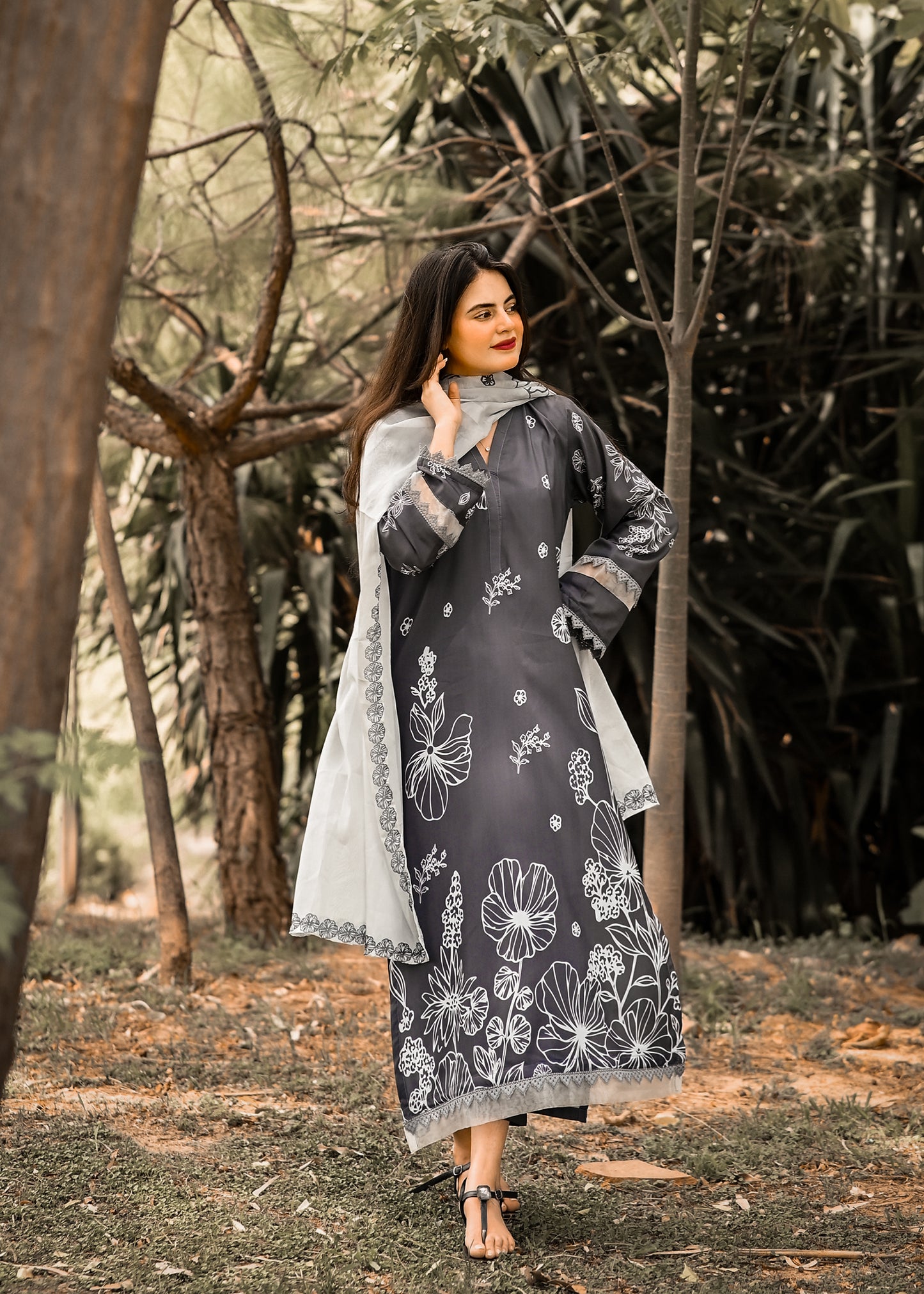 3PC Printed Stitched Suit - SL003