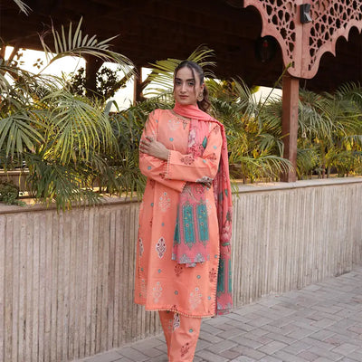 3PC Stitched Printed Lawn Suit - H303