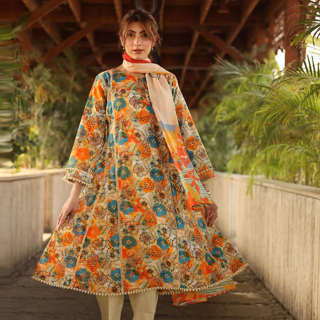 3PC Stitched Printed Lawn Suit - H304