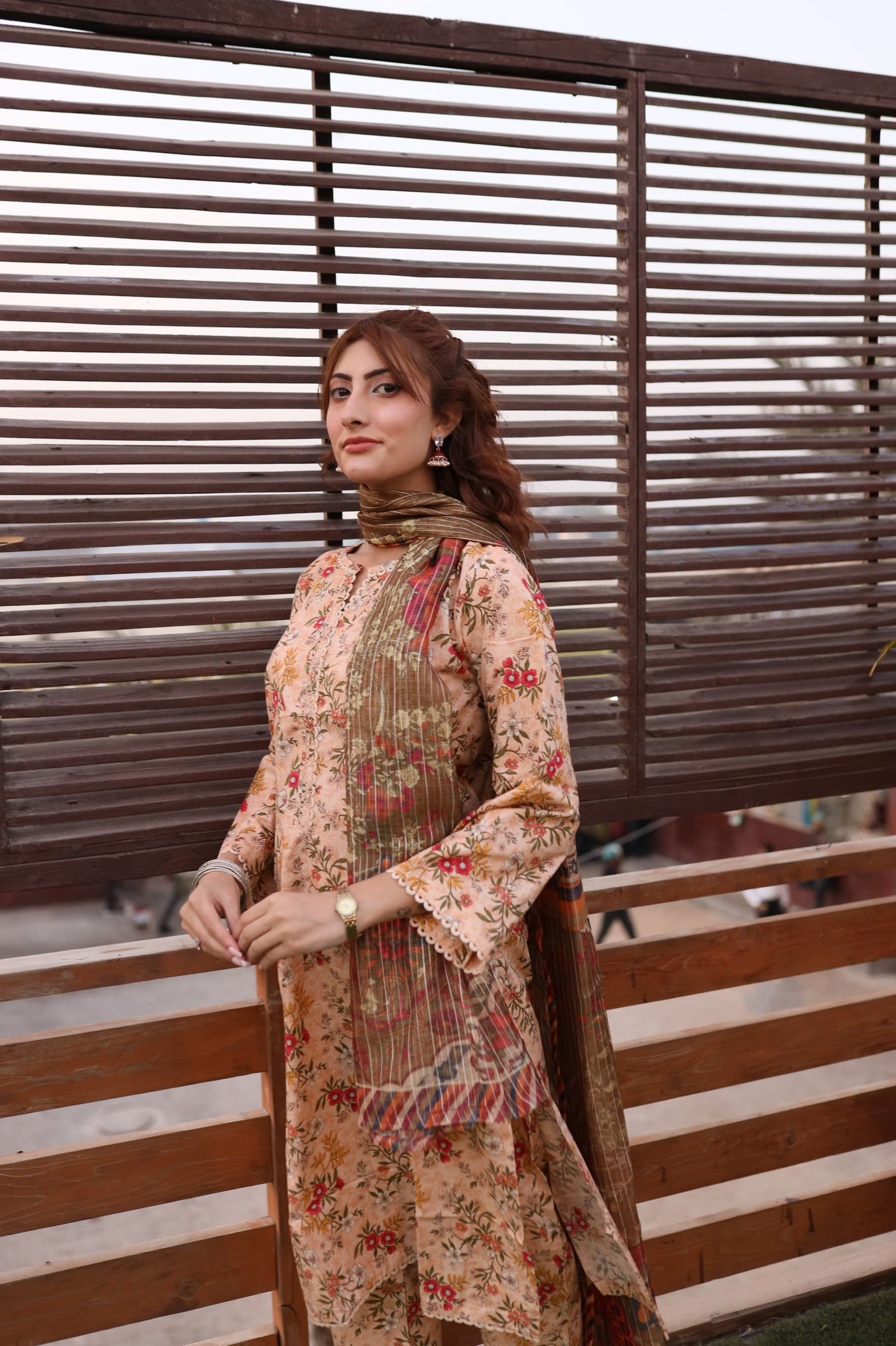 3PC Stitched Printed Lawn Suit - H314