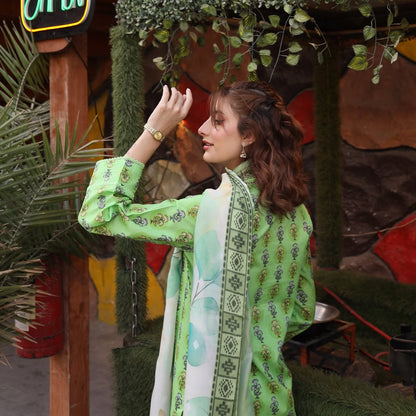 3PC Stitched Printed Lawn Suit - H309