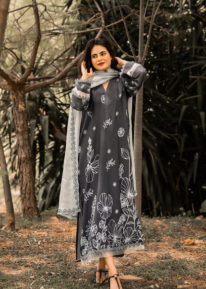 3PC Printed Stitched Suit - SL003