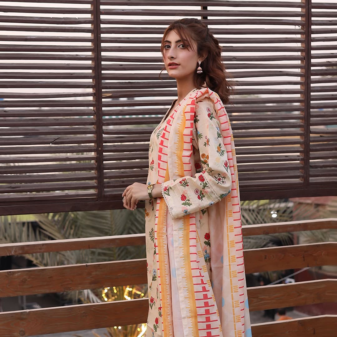3PC Stitched Printed Lawn Suit - H307