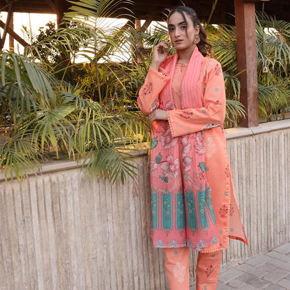 3PC Stitched Printed Lawn Suit - H303
