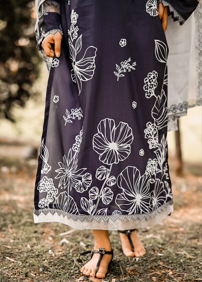 3PC Printed Stitched Suit - SL003