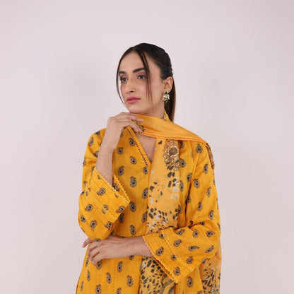 3PC Stitched Printed Lawn Suit - H310