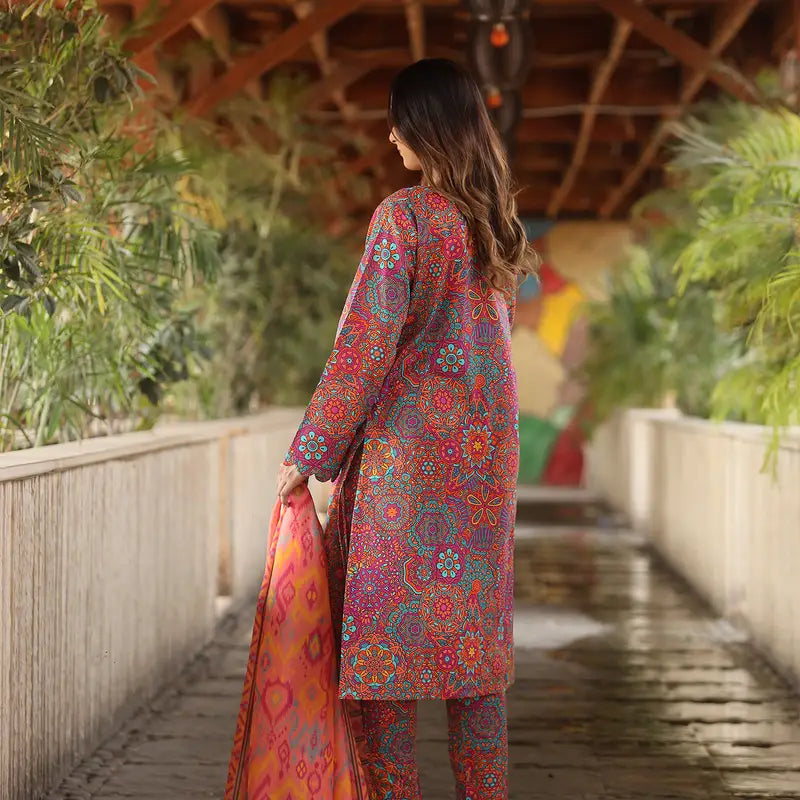 3PC Stitched Printed Lawn Suit - H301