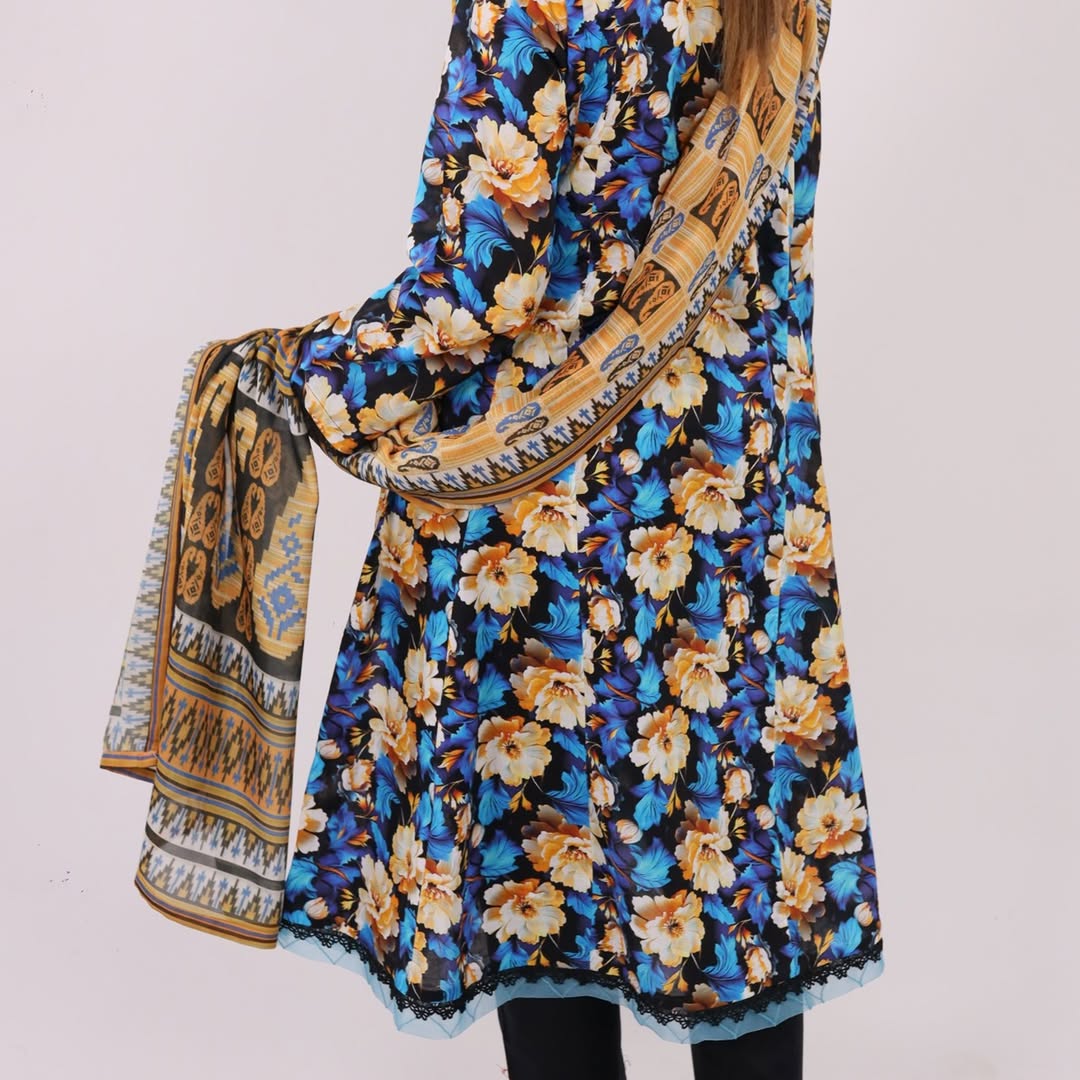 3PC Stitched Printed Lawn Suit - H313