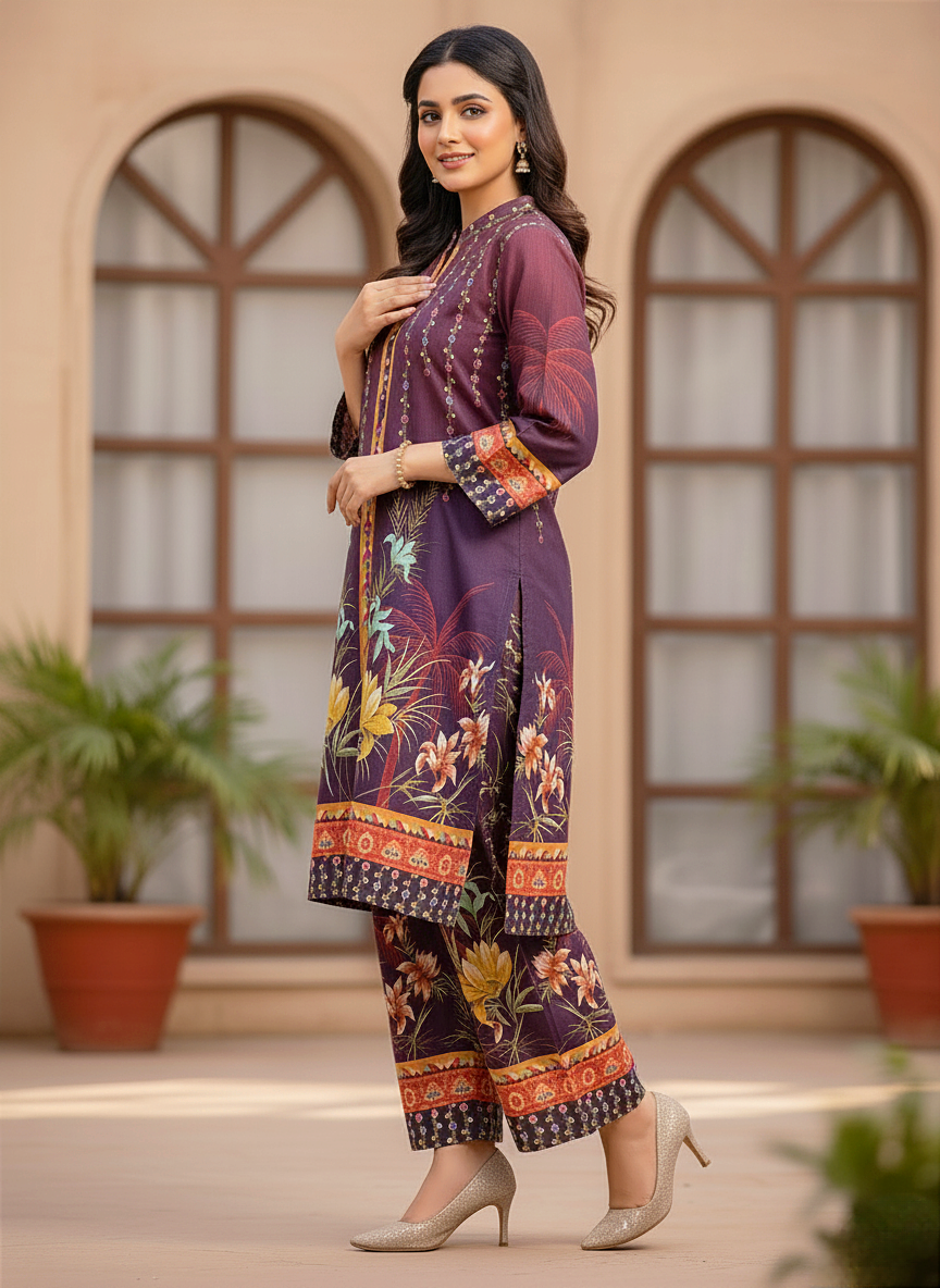 Printed Co-Ord Set (Pret) - 1060