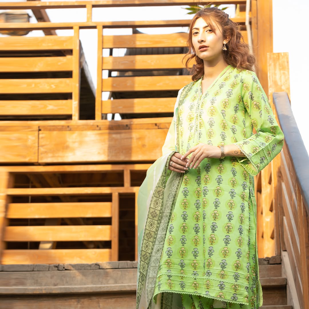 3PC Stitched Printed Lawn Suit - H309