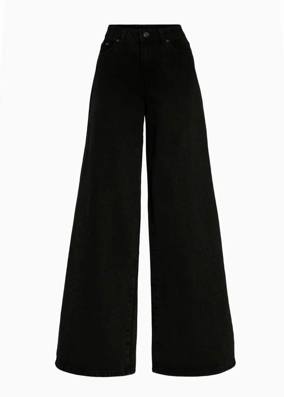 Black High Waist Super Wide Leg Jeans